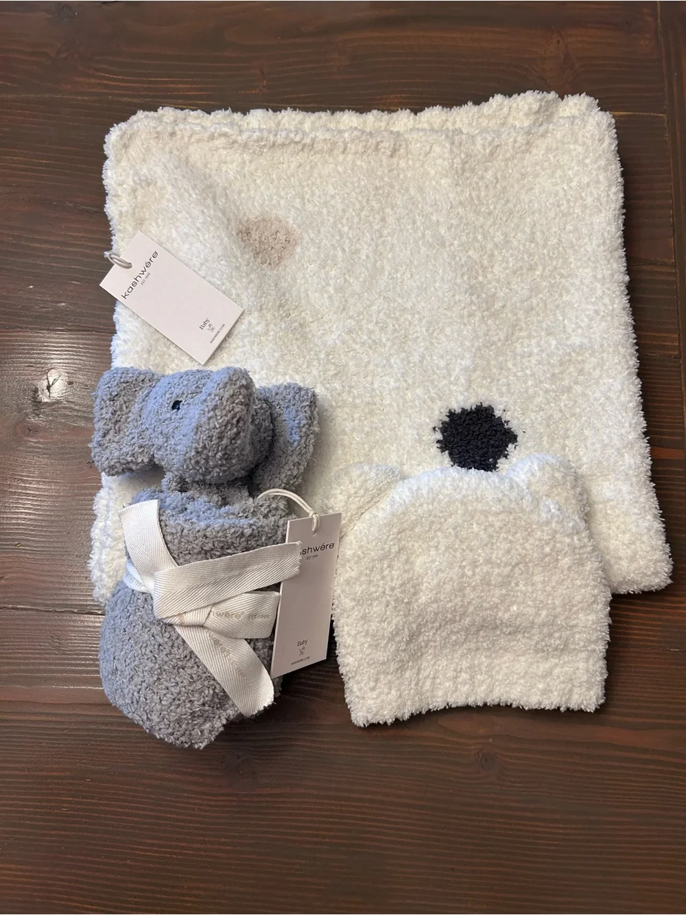 Kashwere Kids White & Gray Plush Elephant Comfort Set